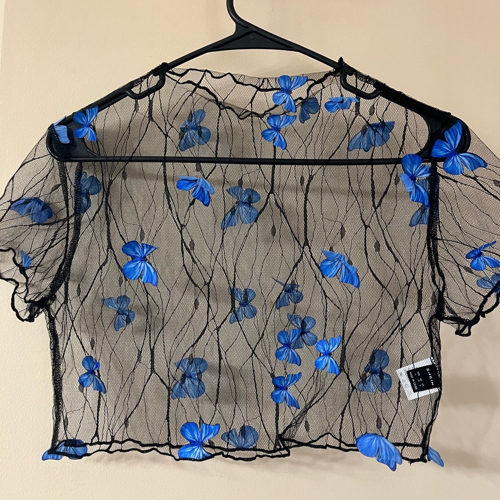 Sheer butterfly crop top